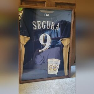 Autograph Jean Segura Authentic Majestic #9 Milwaukee Brewers 2012 46 4411 team